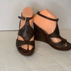 Cato women’s snake print wedges shoes